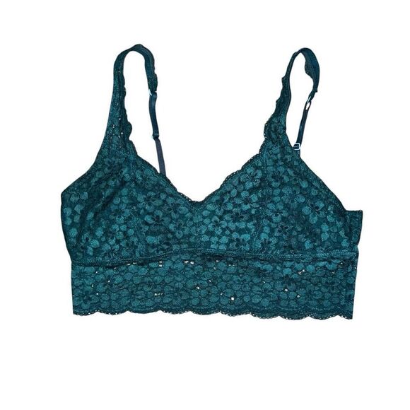 AERIE Emerald Green Lace Bralette Size M - Picture 1 of 8